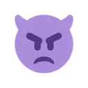 Angry face with horns cartoon animated emoji