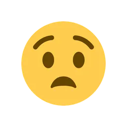 Anguished face animated emoji