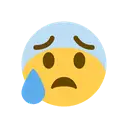 Anxious face with sweat cartoon animated emoji
