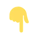 Backhand index pointing down cartoon animated emoji