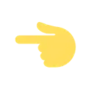 Backhand index pointing left cartoon animated emoji