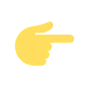 Backhand index pointing right cartoon animated emoji