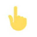 Backhand index pointing up cartoon animated emoji