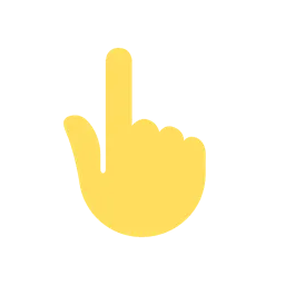 Backhand index pointing up animated emoji