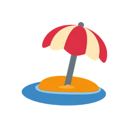 Beach with umbrella animated emoji