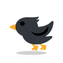 Black bird cartoon animated emoji