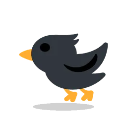 Black bird animated emoji