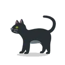 Black cat cartoon animated emoji