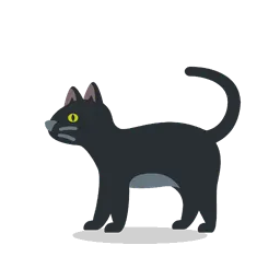 Black cat animated emoji