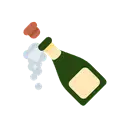 Bottle with popping cork cartoon animated emoji