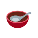 Bowl with spoon cartoon animated emoji