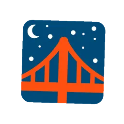 Bridge at night animated emoji