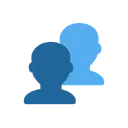 Busts in silhouette cartoon animated emoji