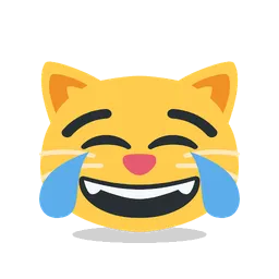 Cat with tears of joy animated emoji