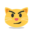 Cat with wry smile cartoon animated emoji