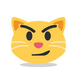 Cat with wry smile animated emoji