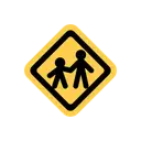 Children crossing cartoon animated emoji