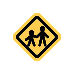 Children crossing animated emoji