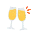 Clinking glasses cartoon animated emoji