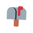 Closed mailbox with raised flag cartoon animated emoji