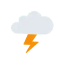 Cloud with lightning cartoon animated emoji