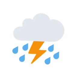 Cloud with lightning and rain animated emoji