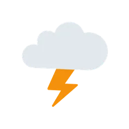 Cloud with lightning animated emoji