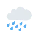 Cloud with rain cartoon animated emoji
