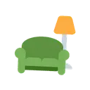 Couch and lamp cartoon animated emoji