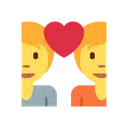 Couple with heart cartoon animated emoji