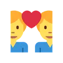 Couple with heart: man, man cartoon animated emoji