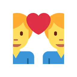 Couple with heart: man, man animated emoji