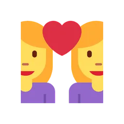 Couple with heart: woman, woman animated emoji