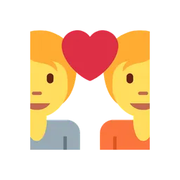 Couple with heart animated emoji