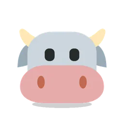 Cow face animated emoji
