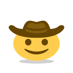 Cowboy hat face animated emoji