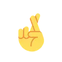Crossed fingers cartoon animated emoji