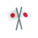 Crossed flags cartoon animated emoji