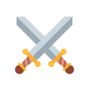 Crossed swords cartoon animated emoji