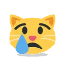 Crying cat cartoon animated emoji