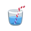 Cup with straw cartoon animated emoji