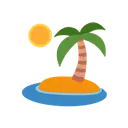 Desert island cartoon animated emoji