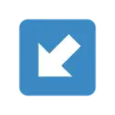 Down-left arrow cartoon animated emoji