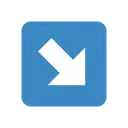 Down-right arrow cartoon animated emoji