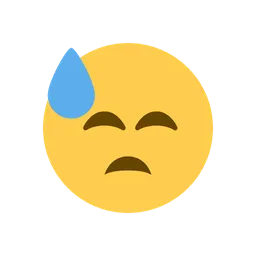 Downcast face with sweat animated emoji