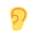 Ear cartoon animated emoji