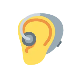 Ear with hearing aid animated emoji