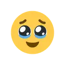 Face holding back tears cartoon animated emoji