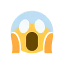Face screaming in fear cartoon animated emoji