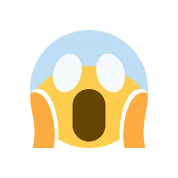 Face screaming in fear animated emoji